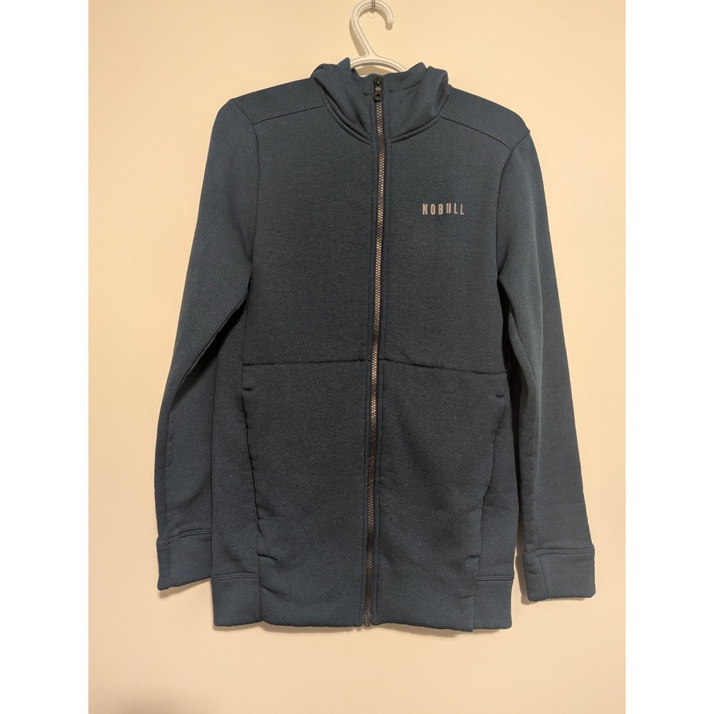 NOBULL Hoodie Sweater Mens Small Tall Full Zip Athletic Crossfit Blue USA